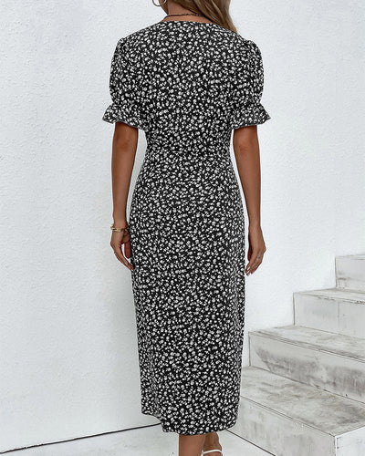 Leah | Ruffle Wrap Button Dress