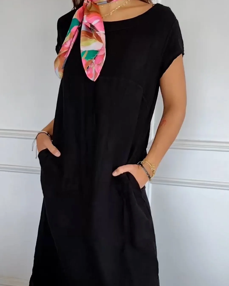 Juniper - Trendy Cotton Linen Dress with Pockets