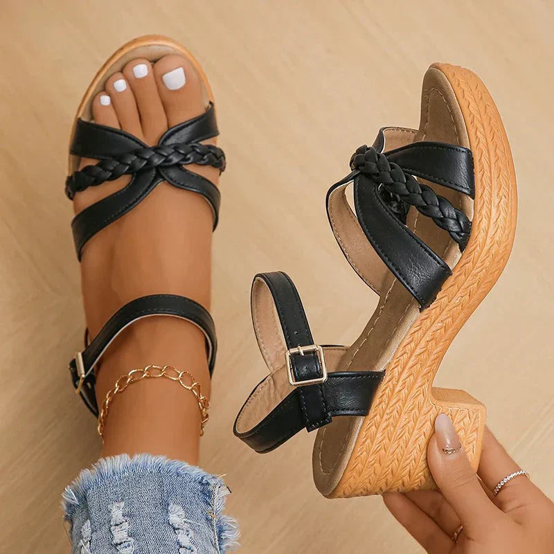 Bella | Stylish Braided Strap Heeled Sandals