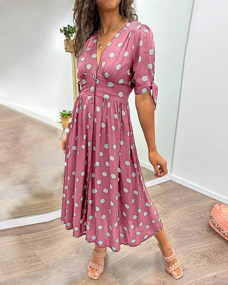 Maria | Button Polka Dot Dress