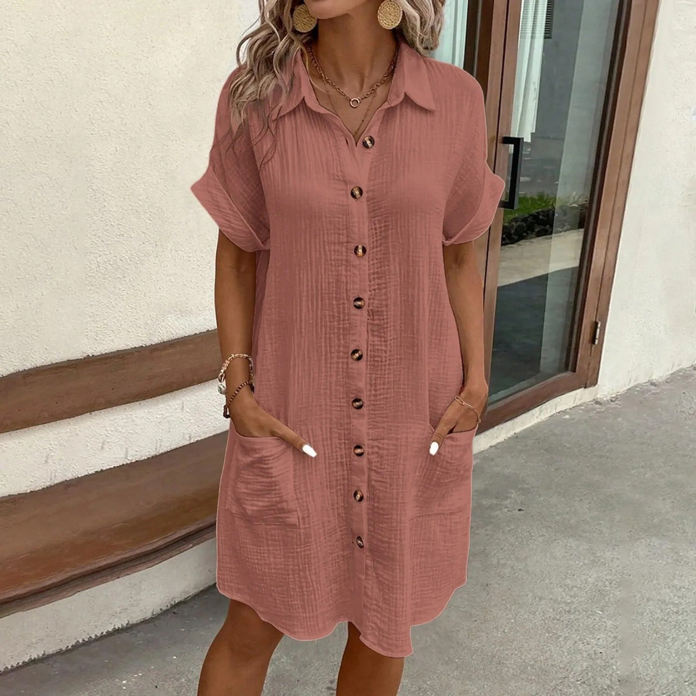 Riley™ - Comfortable Buttoned Summer Dress
