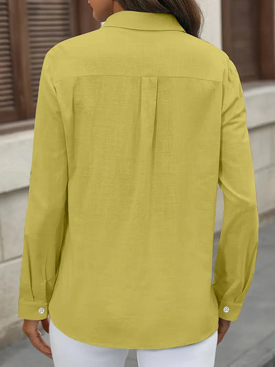 Athena - Cotton Shirt With Front Pockets