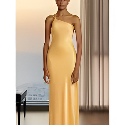 Girls’ Sleeveless Backless Diagonal Collar Dress