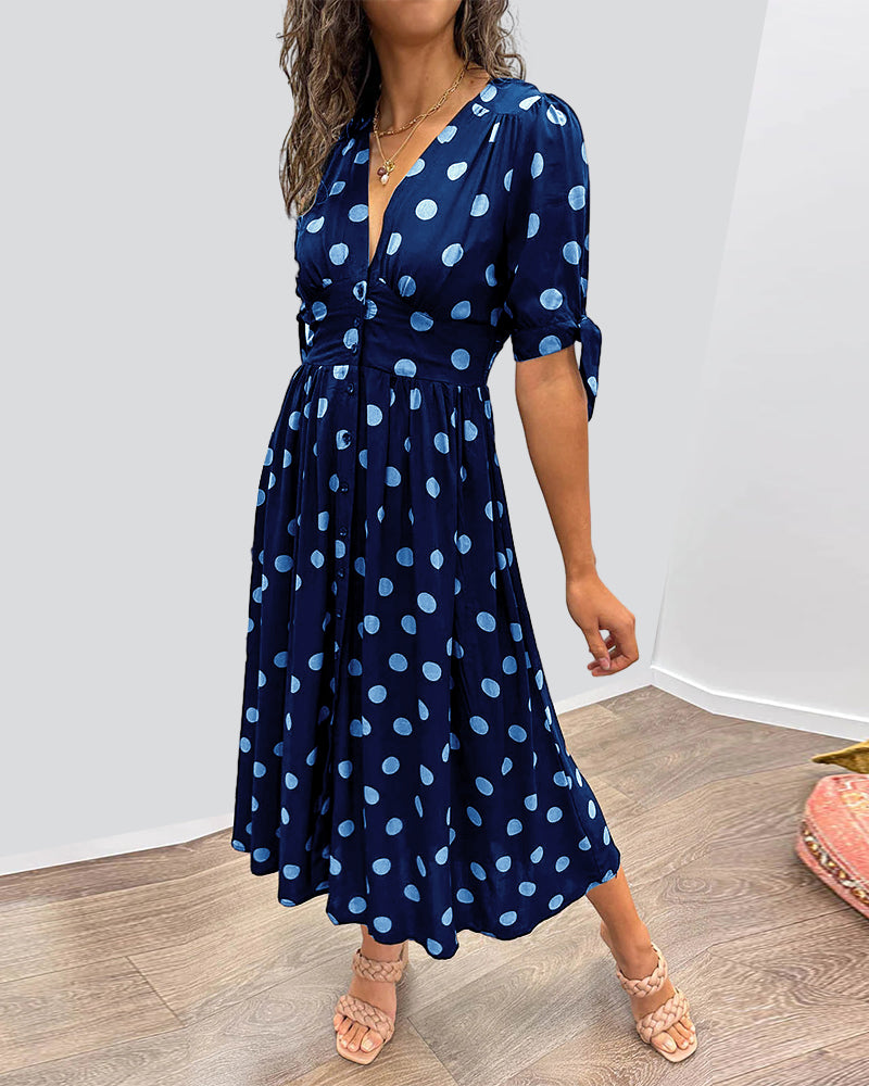 Maria | Button Polka Dot Dress