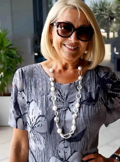 Rosara - Comfortable Loose Printed Medium Dress