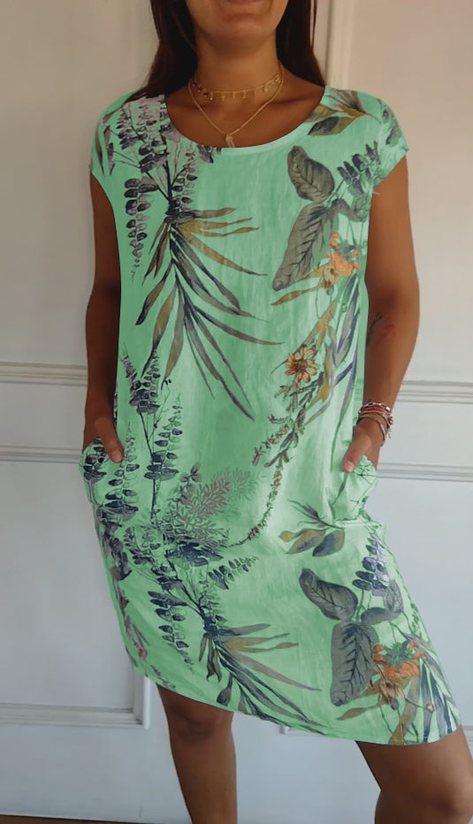 Madison | Relaxed Tropic Leaf Dress