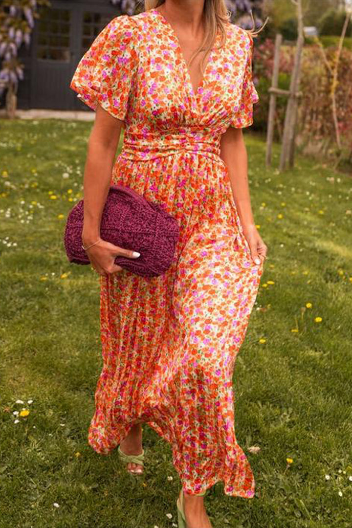 Harlow - Cute floral Maxi Dress with V-neck
