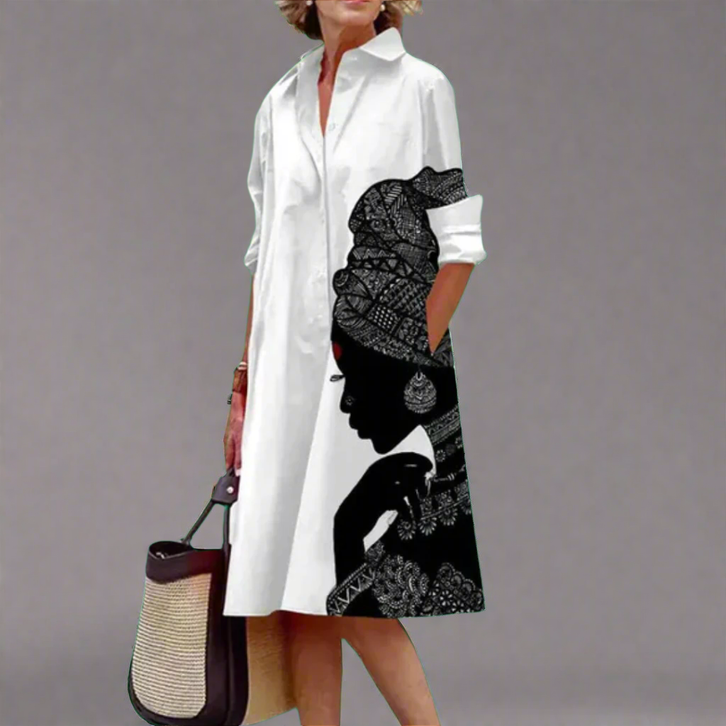 Revel | Women's Character Art Pattern Knee-Length Dress