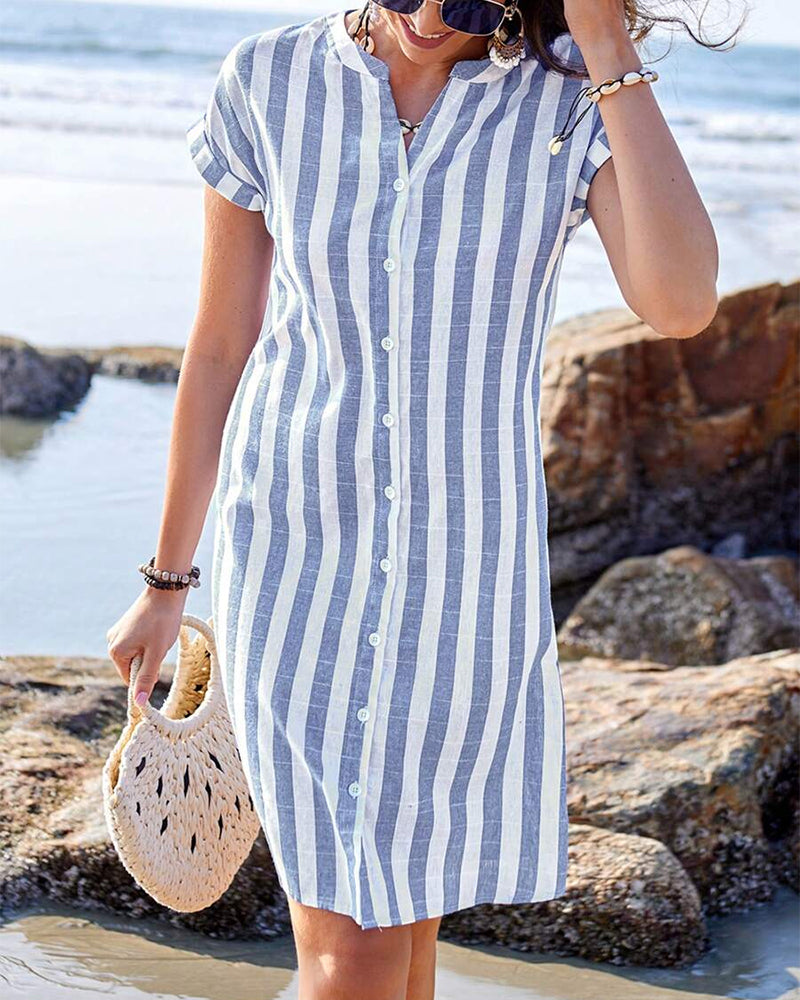 Carol | Striped Shirt Dress