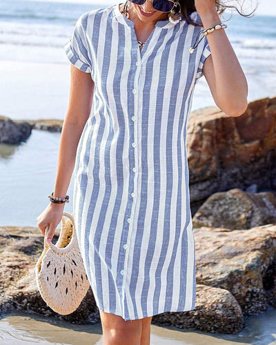 Carol | Striped Shirt Dress