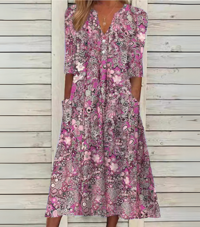 Rosa | Lightweight V-Neck Midi Dress