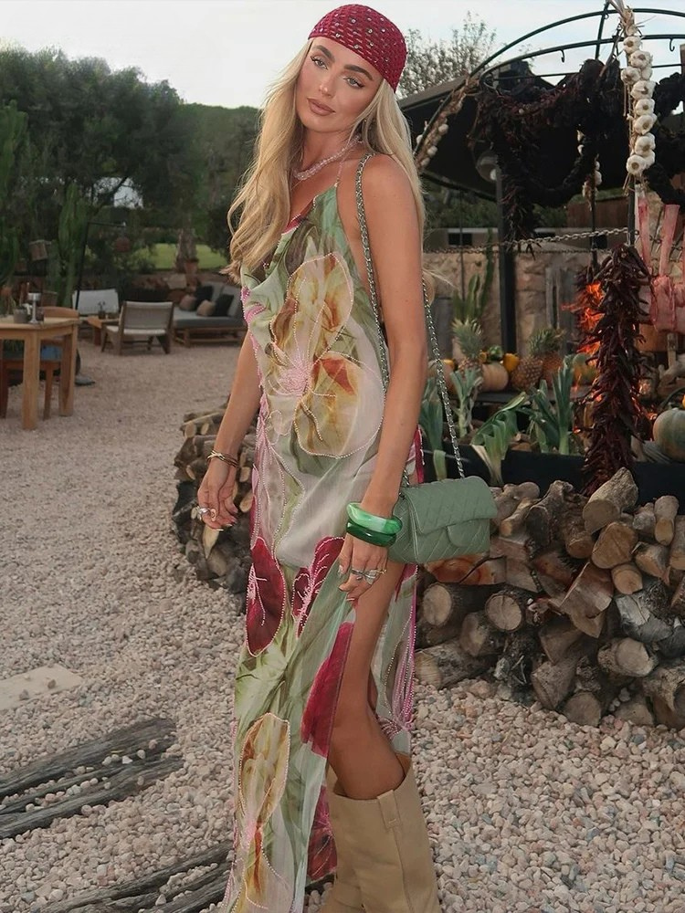 Isla | Backless Chiffon Maxi Dress