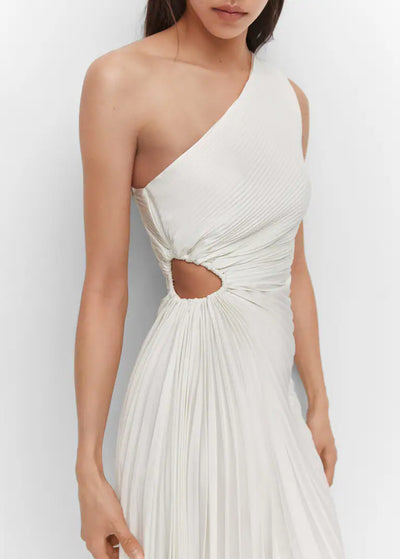 Sylviana - One Shoulder Pleated Midi Dress