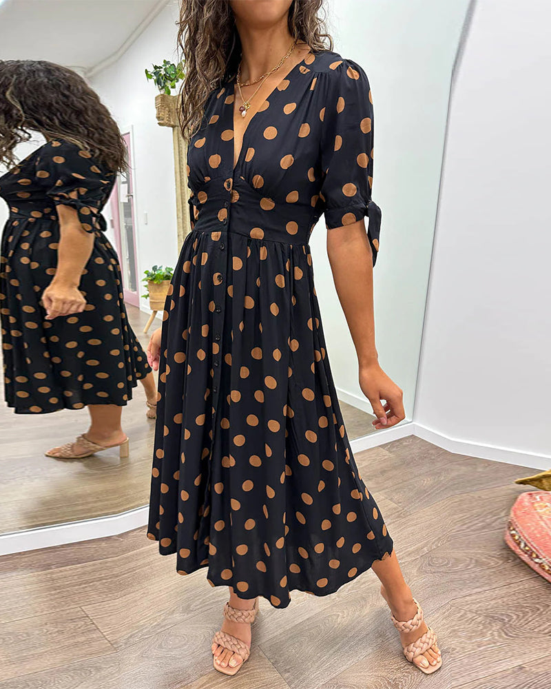 Maria | Button Polka Dot Dress