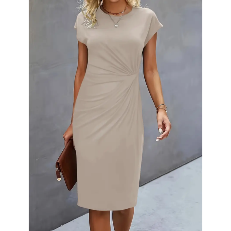 Anouk - Short sleeve formal midi dress for women