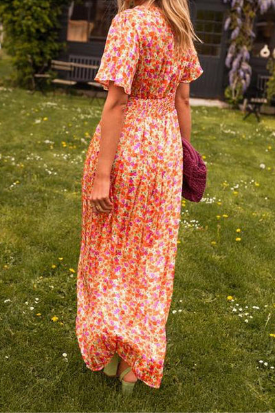 Harlow - Cute floral Maxi Dress with V-neck