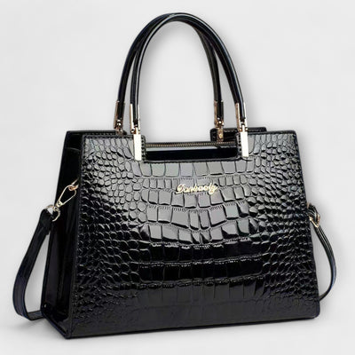 Glossy Crocodile Pattern Handbag