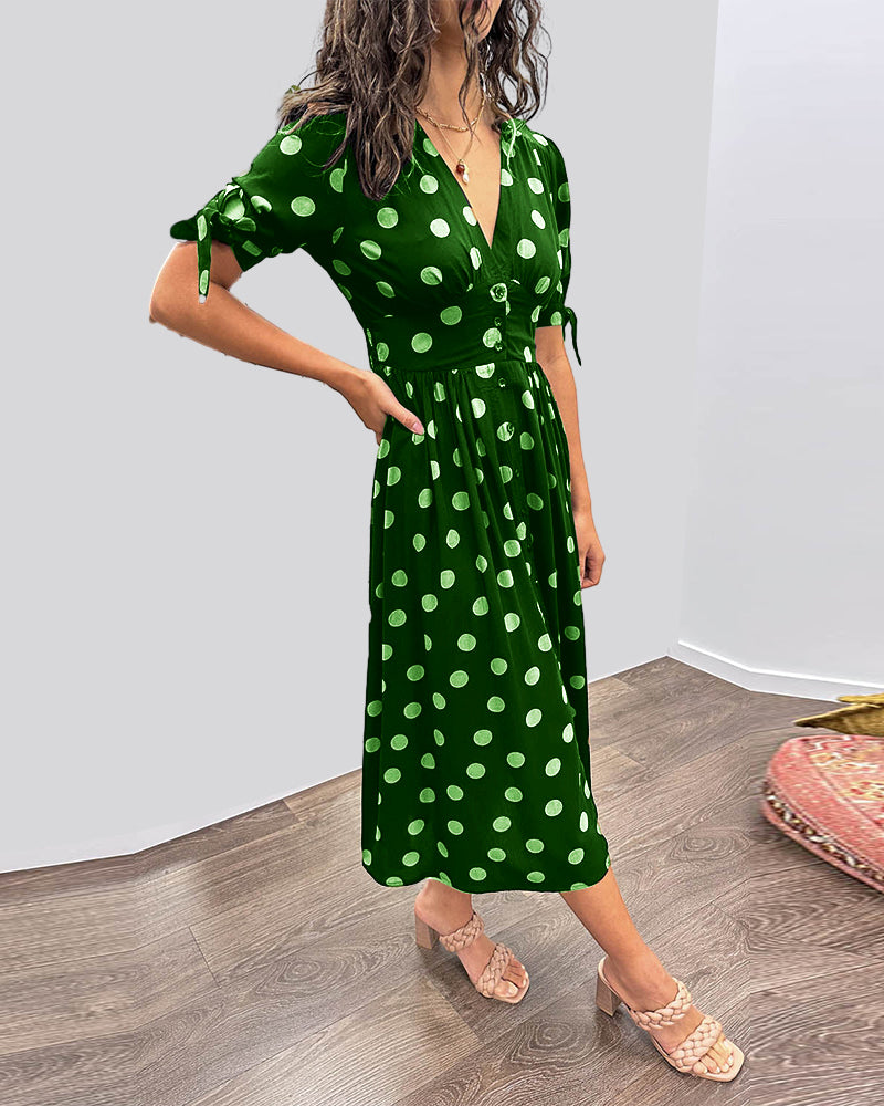 Maria | Button Polka Dot Dress