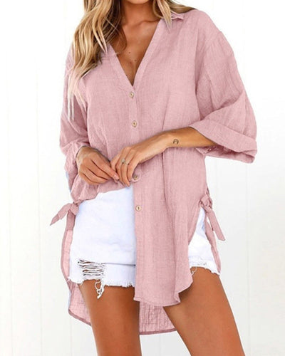 Long Shirt with Ties on the Sides