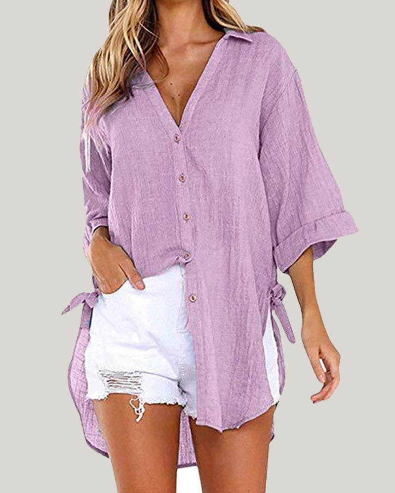 Long Shirt with Ties on the Sides