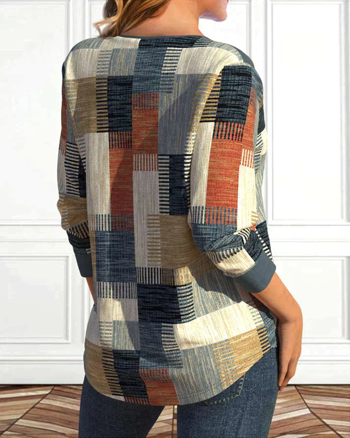 Top with Geometric Print