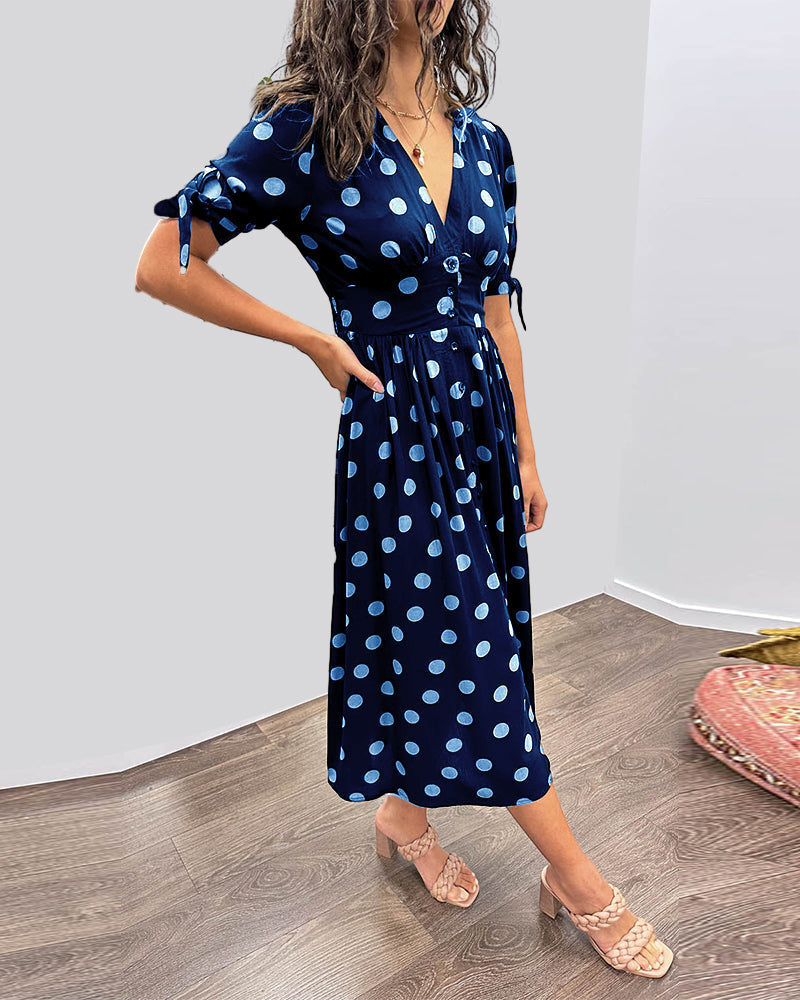 Maria | Button Polka Dot Dress