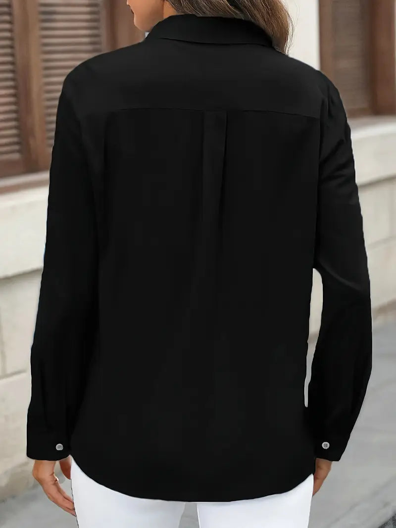 Athena - Cotton Shirt With Front Pockets