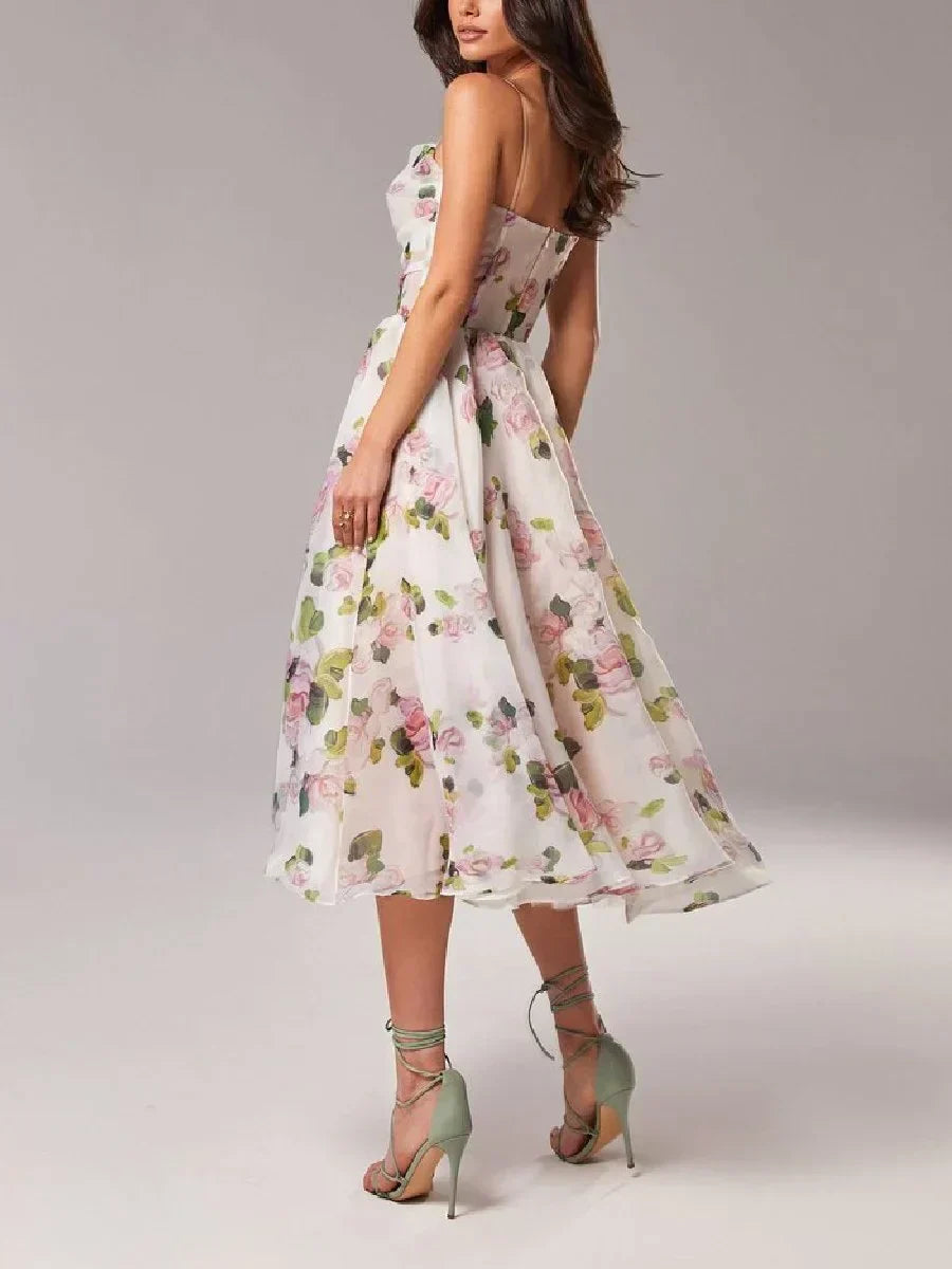 Emilia | Elegant Printed Strapless Dress