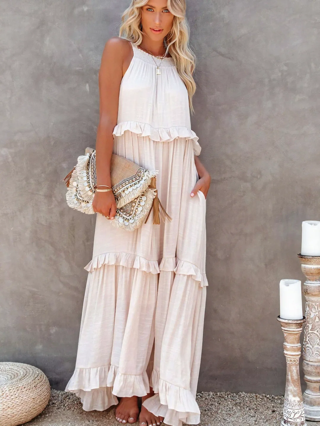 Mabel | Ruffle Breeze Maxi Dress