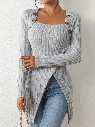 WANDA I ASYMMETRICAL KNIT TOP