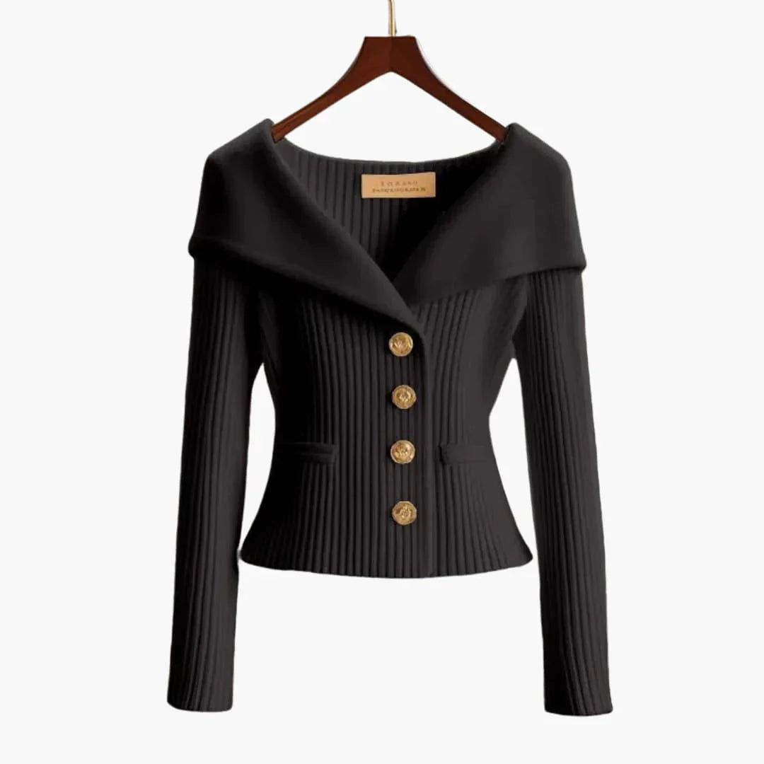 Women's Ribbed Buttoned Jacket