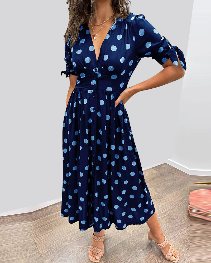 Maria | Button Polka Dot Dress