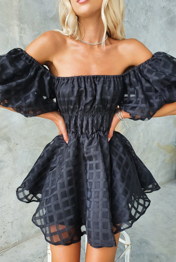 Evie - Mini Dress with Puff Sleeves