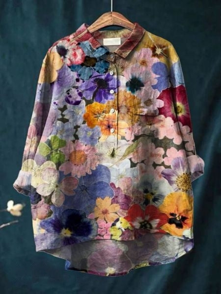 SERAPHINA I RETRO-FLOWER BLOUSE