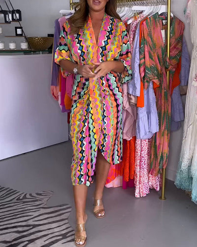 Amaris - V Neck Midi Dress