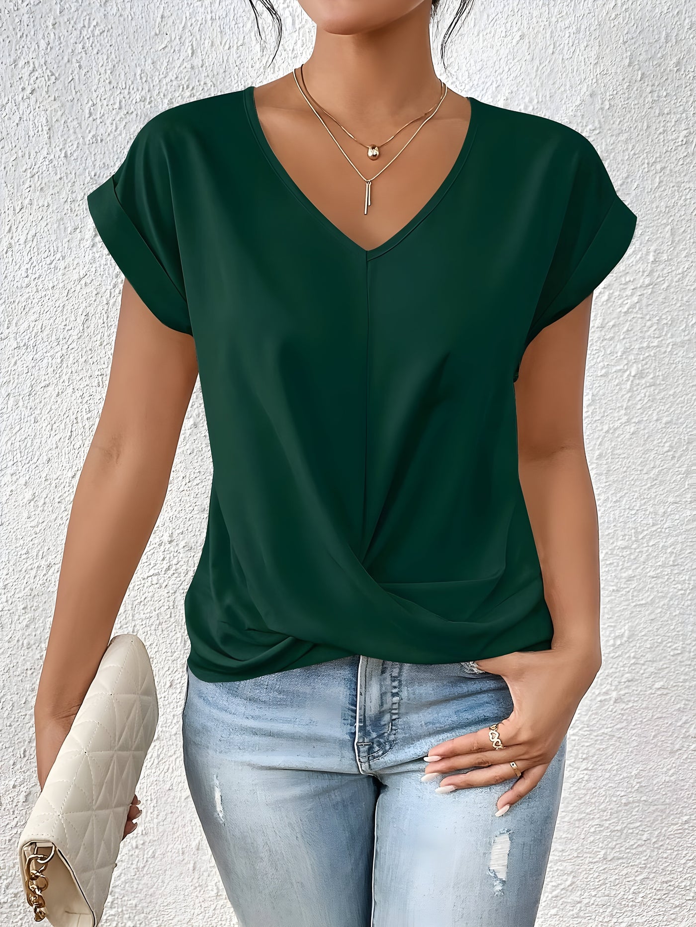 Maia – Twist Front V-Neck Top