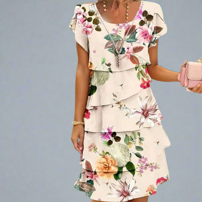 Ismene | Elegant Floral Maxi Dress with Airy Grace