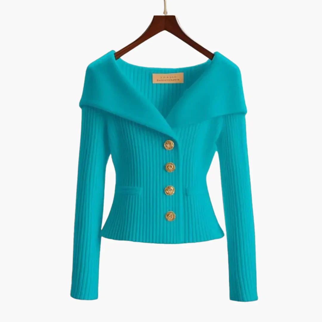 Women's Ribbed Buttoned Jacket