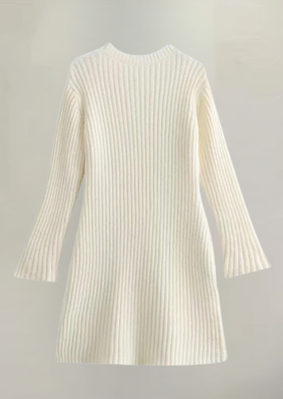 Faustine - Elegant Ribbed Knit Mini Dress
