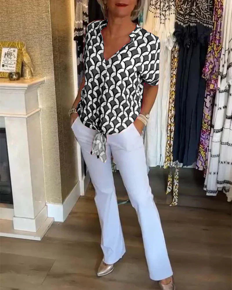 SOLVEIG STYLISH PRINTED BLOUSE