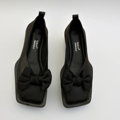 Lucia | Stylish Bow Detail Houndstooth Flats