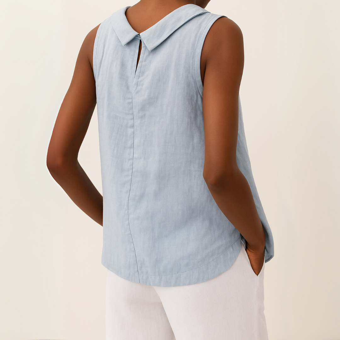 DAJA SLEEVELESS LINEN BLOUSE