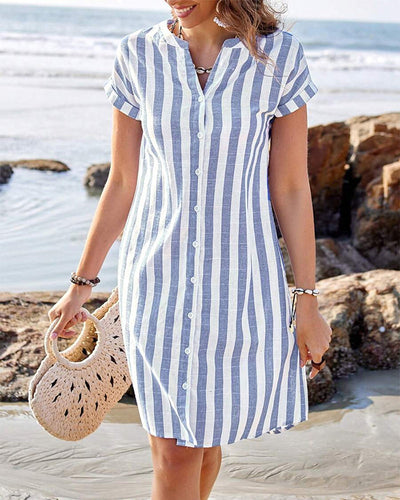 Carol | Striped Shirt Dress