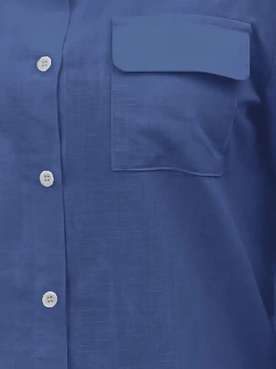 Athena - Cotton Shirt With Front Pockets