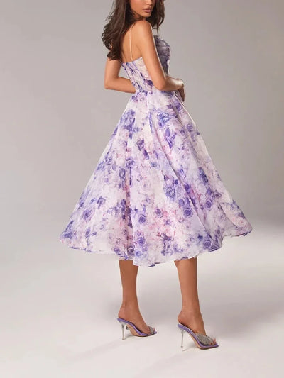Emilia | Elegant Printed Strapless Dress