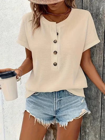 Marylou - Casual Crew Neck Short Sleeve Top