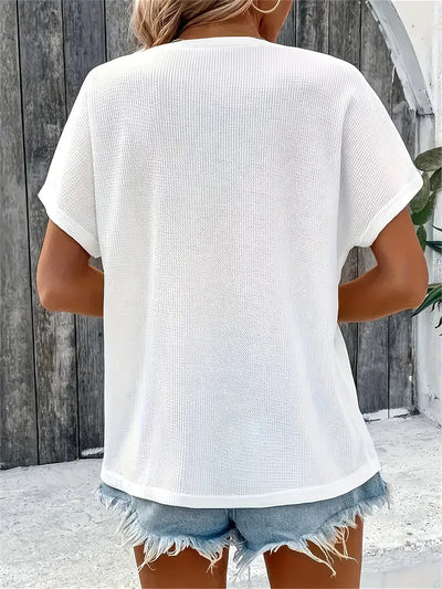 Marylou - Casual Crew Neck Short Sleeve Top