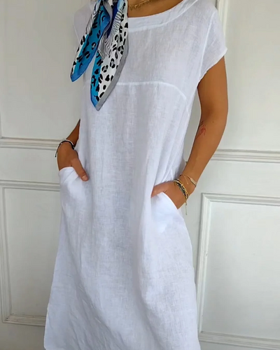 Juniper - Trendy Cotton Linen Dress with Pockets