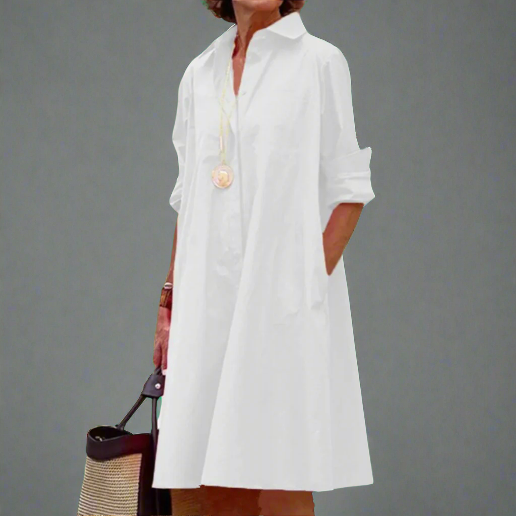 Tove | Elegant Midi Dress with Long Sleeves