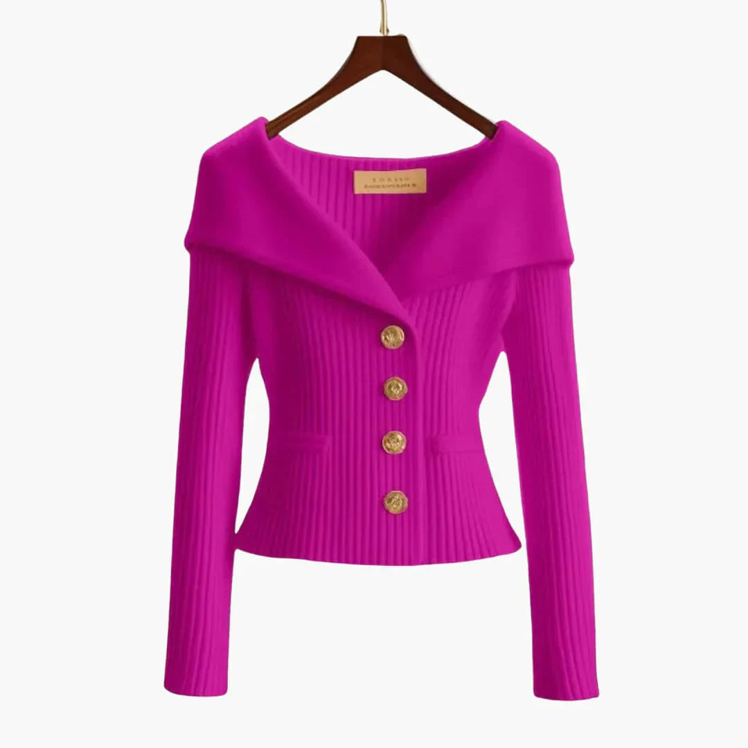 Women's Ribbed Buttoned Jacket